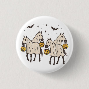Schattige Geest Paarden Halloween Trick or Treat Ronde Button 3,2 Cm