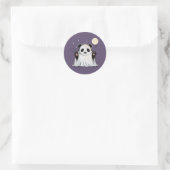Schattige Geest Panda Onder de Maan Ronde Sticker (Tas)