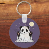 Schattige Geest Panda Onder de Maan Sleutelhanger (Voorkant)