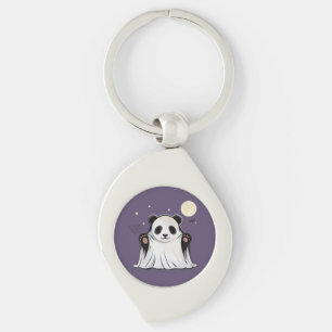 Schattige Geest Panda Onder de Maan Sleutelhanger