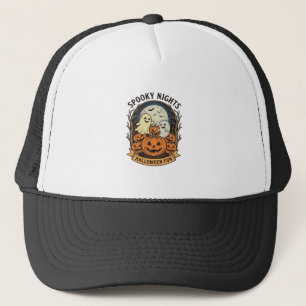 Schattige Geest Pompoenen Vintage Gravure Hallowee Trucker Pet