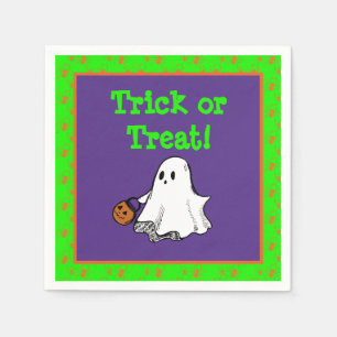 Schattige Geest Trick or Treat Halloween Feest Servet