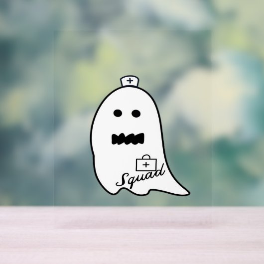 Schattige Geest Verpleegster Halloween Met de Hand Acryl Bord (Neutraal)