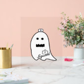 Schattige Geest Verpleegster Halloween Met de Hand Acryl Bord (Huwelijk)