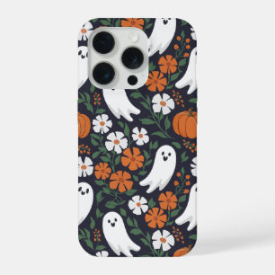 Schattige Geesten Bloemen en Pompoenen Halloween P iPhone 15 Pro Case