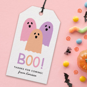 Schattige geesten Boe naam Halloween verjaardag Cadeaulabel