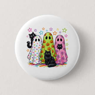 Schattige geesten en zwarte katten ronde button 5,7 cm