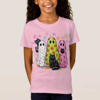 Schattige geesten en zwarte katten t-shirt