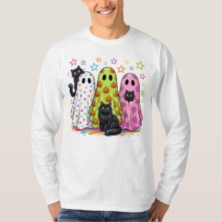 Schattige geesten en zwarte katten t-shirt