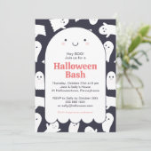 Schattige geesten Halloween Bash gepersonaliseerd Kaart (Staand voorkant)
