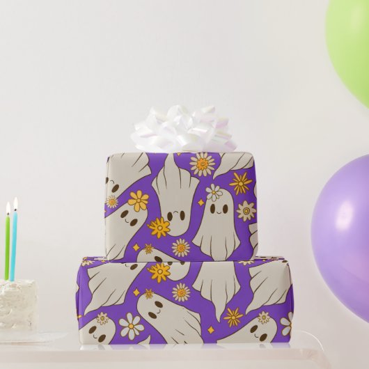 Schattige geesten Halloween Cadeaupapier (Feestgeschenken)
