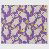 Schattige geesten Halloween Cadeaupapier (Vlak)