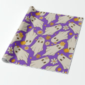 Schattige geesten Halloween Cadeaupapier (Uitgerold)