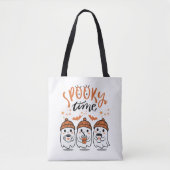 Schattige geesten Halloween griezelige tijd Tote Bag (Voorkant)