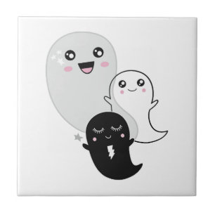 schattige geesten halloween kawaii tegeltje