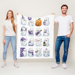 Schattige geesten pompoenen en Schattige Halloween Fleece Deken