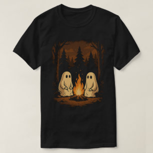 Schattige geesten rond het kampvuur Halloween T-shirt