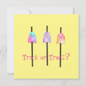 Schattige geesten snoep of een poets Aangepaste te Kaart (Voorkant)