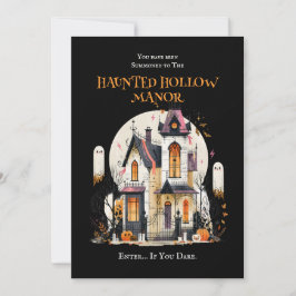 Schattige geesten spoken Hollow Manor Halloween-fe Kaart