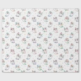 Schattige Geesten Strikdas Hoeden Halloween Cadeaupapier