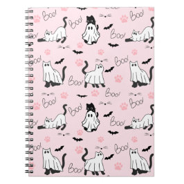 Schattige Geestkatten Halloween Notitieboek