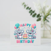 Schattige Gefeliciteerd Koala Beren Briefkaart (Staand voorkant)