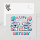 Schattige Gefeliciteerd Koala Beren Briefkaart (Voorkant / Achterkant)