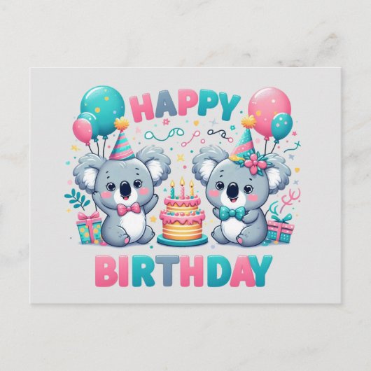 Schattige Gefeliciteerd Koala Beren Briefkaart (Voorkant)