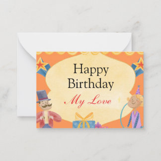 Schattige Gefeliciteerd Verjaardag M'n Liefde Kaar Notitiekaartje