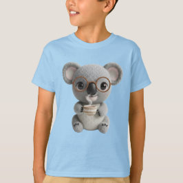 Schattige gehaakte koala met koffie - Gezellige di T-shirt