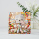 Schattige Gehaakte Octopus Candy Land Esthetiek (Staand voorkant)