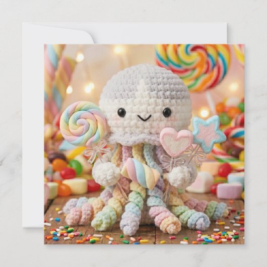 Schattige Gehaakte Octopus Candy Land Esthetiek (Voorkant)