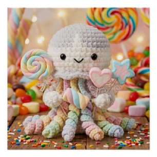 Schattige Gehaakte Octopus Candy Land Esthetiek  Perfect Poster