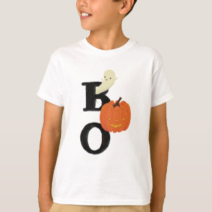Schattige, geïllustreerd BOO met geest & pompoen T-shirt