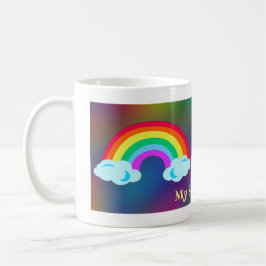 Schattige geïllustreerd Custom Cartoon Rainbow Fun Koffiemok