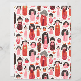 Schattige geïllustreerd Japans Kokeshi plakboek pa