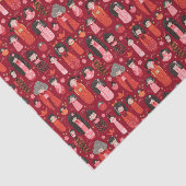 Schattige geïllustreerd Japans Kokeshi rood Tissuepapier (Detail)