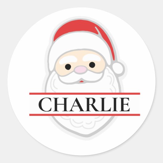 Schattige geïllustreerd Santa Claus Kerst sticker (Voorkant)