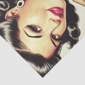 Schattige geïnkt meisje tissuepapier (Detail)