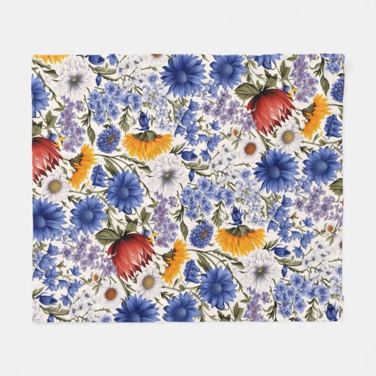 Schattige  geïnspireerd bloemmotief fleece deken (Voorkant (Horizontaal))