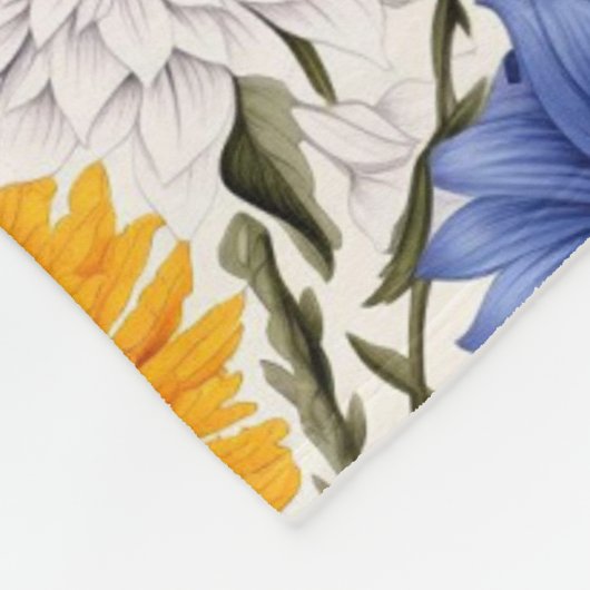 Schattige  geïnspireerd bloemmotief fleece deken (Hoek)