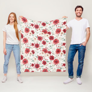Schattige geïnspireerd bloemmotief fleece deken