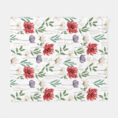 Schattige  geïnspireerd bloemmotief fleece deken (Voorkant (Horizontaal))