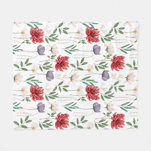 Schattige  geïnspireerd bloemmotief fleece deken (Voorkant (Horizontaal))