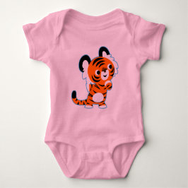 Schattige geïnteresseerde cartoon tijger baby kled romper