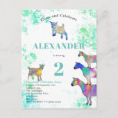 Schattige Geit Boerderij Animal Art 2e Verjaardags Uitnodiging Briefkaart (Voorkant)