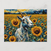 Schattige geit in een zonnebloemveld briefkaart (Voorkant)