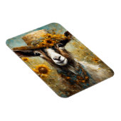 Schattige geit in een zonnebloemveld magneet (Rechterzijde)