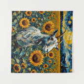 Schattige geit in een zonnebloemveld wandkleed (Voorkant (horizontaal))