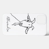 Schattige Geit minimalist Zwart-wit toevoegen Naam Case-Mate iPhone Case (Achterkant (horizontaal))